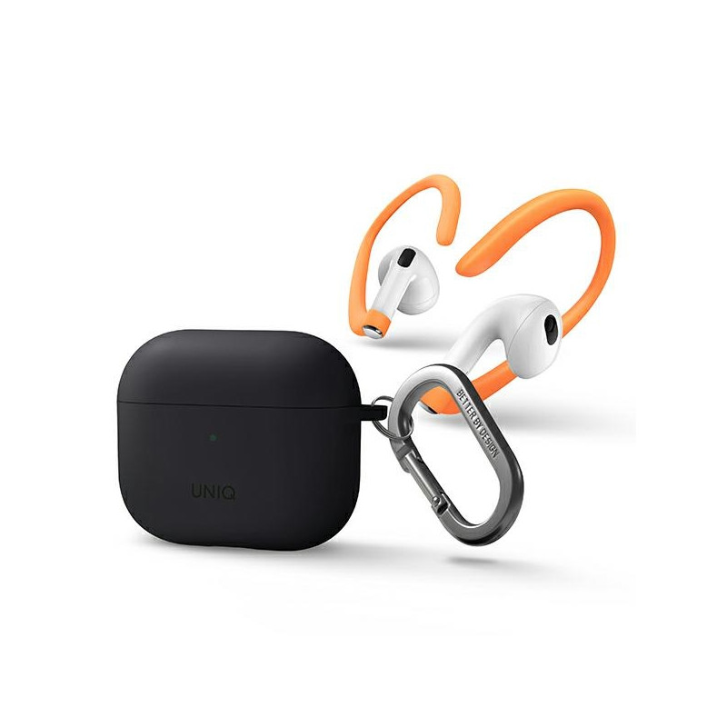 Uniq Nexo dėklas, skirtas AirPods 3 + Ear Hooks Silikoninis - pilkas