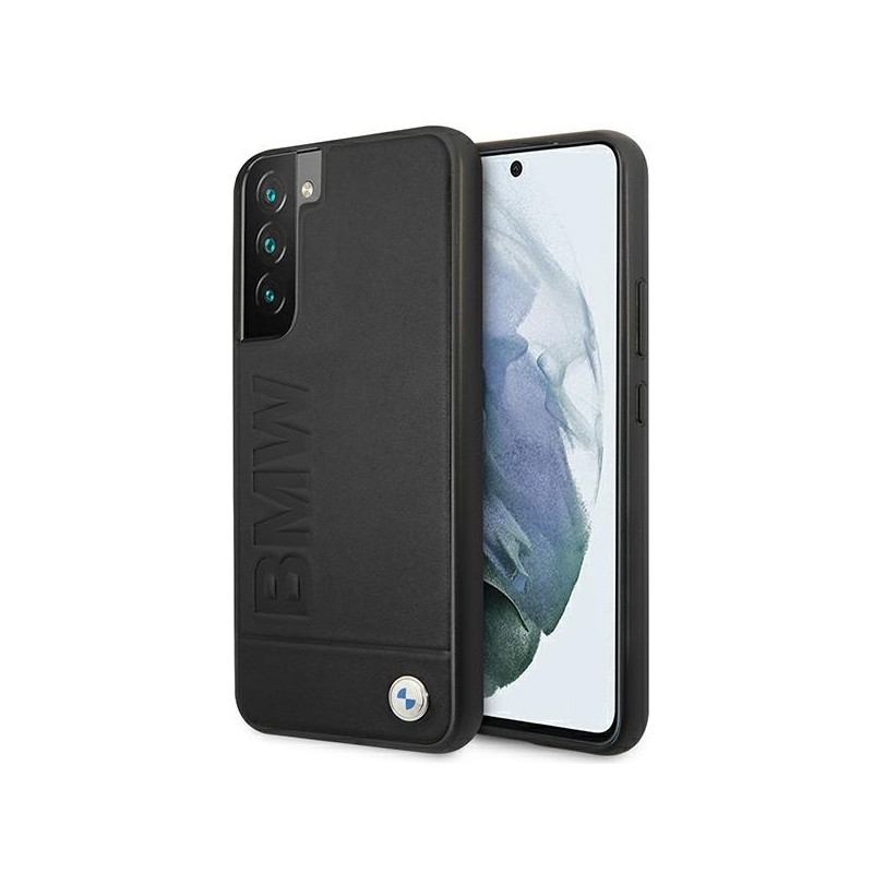 BMW Signature Logo Imprint dėklas, skirtas Samsung Galaxy S22+ - juodas