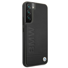 BMW Signature Logo Imprint dėklas, skirtas Samsung Galaxy S22+ - juodas