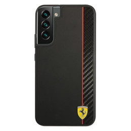 Ferrari On Track Carbon Stripe dėklas, skirtas Samsung Galaxy S22+ - juodas