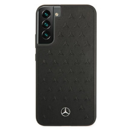 Mercedes Leather Stars Pattern dėklas, skirtas Samsung Galaxy S22+ - juodas