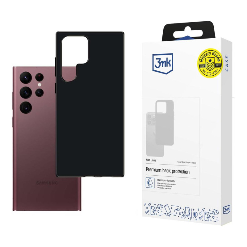 3mk matinis dėklas, skirtas Samsung Galaxy S22 Ultra 5G – juodas