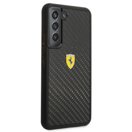 Ferrari On Track Real Carbon dėklas, skirtas Samsung Galaxy S22+ - juodas