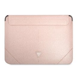 Guess Saffiano Triangle Logo dėklas 16" nešiojamam kompiuteriui – rožinis