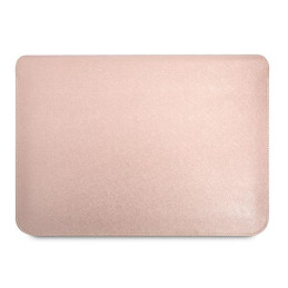 Guess Saffiano Triangle Logo dėklas 16" nešiojamam kompiuteriui – rožinis