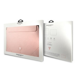 Guess Saffiano Triangle Logo dėklas 16" nešiojamam kompiuteriui – rožinis