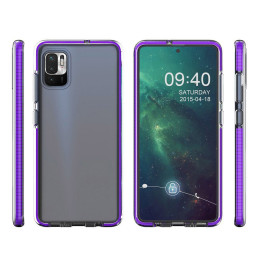 „Spring Case Cover“ gelio dėklas su spalvingu rėmeliu, skirtas „Xiaomi Redmi Note 10 5G“ / „Poco M3 Pro Black“