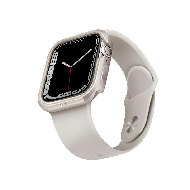 UNIQ Valencia dėklas, skirtas Apple Watch 4/ 5/ 6/ 7/ 8/ SE/ SE2 45/ 44mm – smėlio spalvos