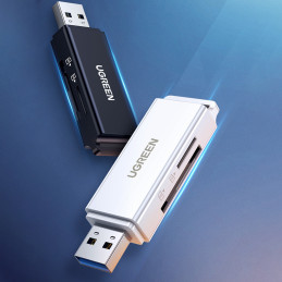 Ugreen nešiojamas TF/ SD kortelių skaitytuvas, skirtas USB 3.0 juodai (CM104)