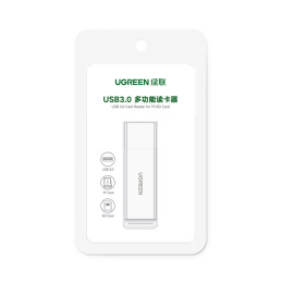 Ugreen nešiojamas TF/ SD kortelių skaitytuvas, skirtas USB 3.0 juodai (CM104)