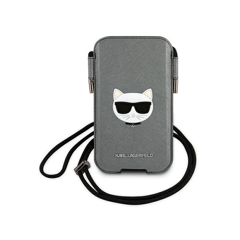 Karl Lagerfeld Saffiano Ikonik Choupette Head 6,7& 39 & 39 rankinė - pilka