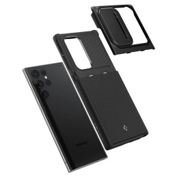 Spigen Optik Armor dėklas Samsung Galaxy S22 Ultra - juodas