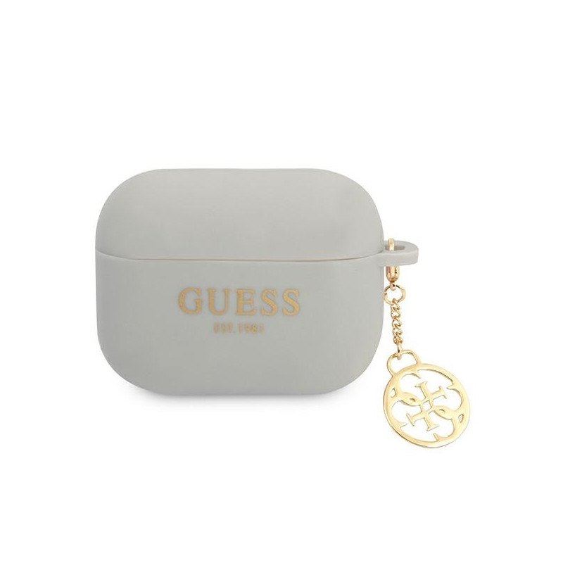 Guess Silicone Charm 4G Collection dėklas, skirtas AirPods Pro - pilkas