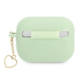 Guess Silicone Charm Heart Collection dėklas, skirtas AirPods Pro – žalias