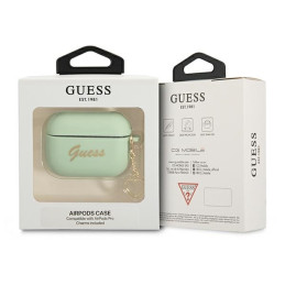Guess Silicone Charm Heart Collection dėklas, skirtas AirPods Pro – žalias