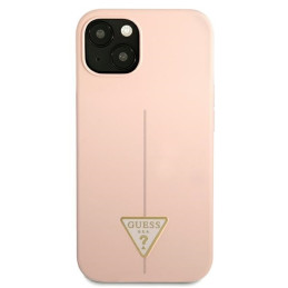 Guess Silicone Triangle dėklas iPhone 13 mini - rožinis