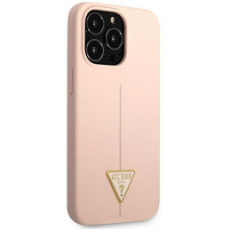 Guess Silicone Triangle dėklas, skirtas iPhone 13 Pro Max - rožinis