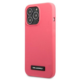 Karl Lagerfeld Silicone Plaque dėklas, skirtas iPhone 13 Pro / iPhone 13 - fuksija
