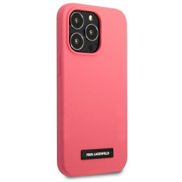 Karl Lagerfeld Silicone Plaque dėklas, skirtas iPhone 13 Pro / iPhone 13 - fuksija