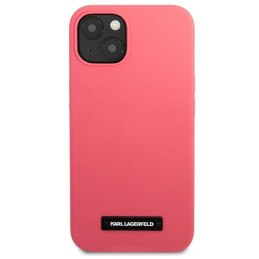 Karl Lagerfeld Silicone Plaque dėklas iPhone 13 mini - fuksija