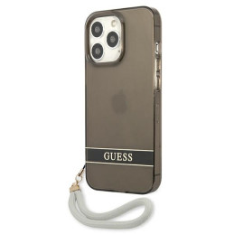 Guess Translucent Strap dėklas, skirtas iPhone 13 Pro / iPhone 13 - juodas
