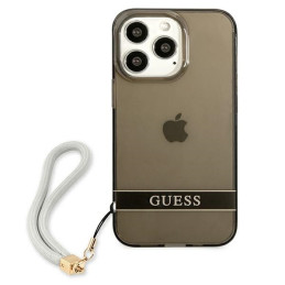 Guess Translucent Strap dėklas, skirtas iPhone 13 Pro / iPhone 13 - juodas
