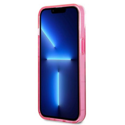 Karl Lagerfeld Gradient Ikonik Karl&Choupette dėklas iPhone 13 mini - rožinis