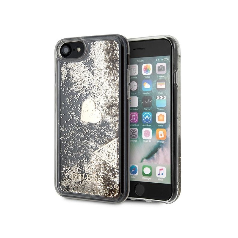 Guess Glitter Charms dėklas, skirtas iPhone SE 2022 / SE 2020 / 7 / 8 - auksinis