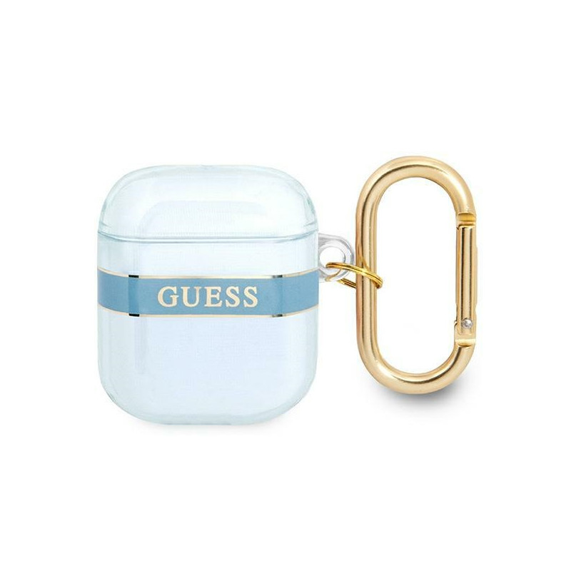 Guess Strap Collection dėklas, skirtas AirPods 1/ 2 – mėlynas