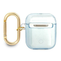 Guess Strap Collection dėklas, skirtas AirPods 1/ 2 – mėlynas