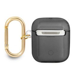 Guess Strap Collection dėklas, skirtas AirPods 1/ 2 – juodas