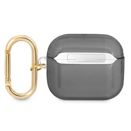 Guess Strap Collection dėklas, skirtas AirPods 3 dangteliui – juodas