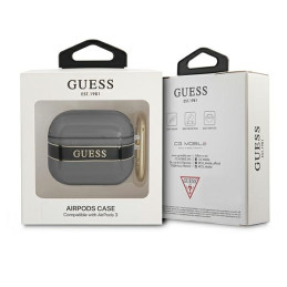 Guess Strap Collection dėklas, skirtas AirPods 3 dangteliui – juodas