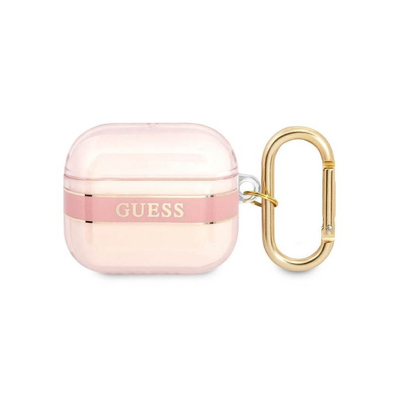 Guess Strap Collection dėklas, skirtas AirPods 3 dangteliui – rožinis