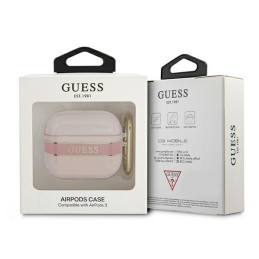 Guess Strap Collection dėklas, skirtas AirPods 3 dangteliui – rožinis
