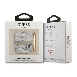 Guess Marble Strap Collection dėklas, skirtas AirPods 1/ 2 – pilkas