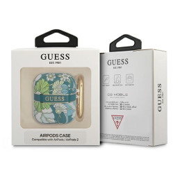 Guess Flower Strap Collection dėklas, skirtas AirPods 1/ 2 – žalias