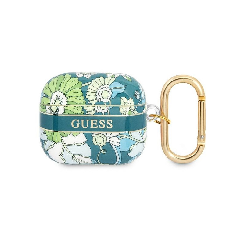 Guess Flower Strap Collection dėklas, skirtas AirPods 3 dangteliui – žalias