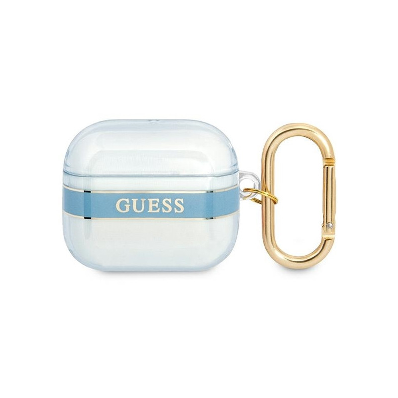 Guess Strap Collection dėklas, skirtas AirPods 3 dangteliui – mėlynas