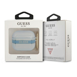 Guess Strap Collection dėklas, skirtas AirPods 3 dangteliui – mėlynas