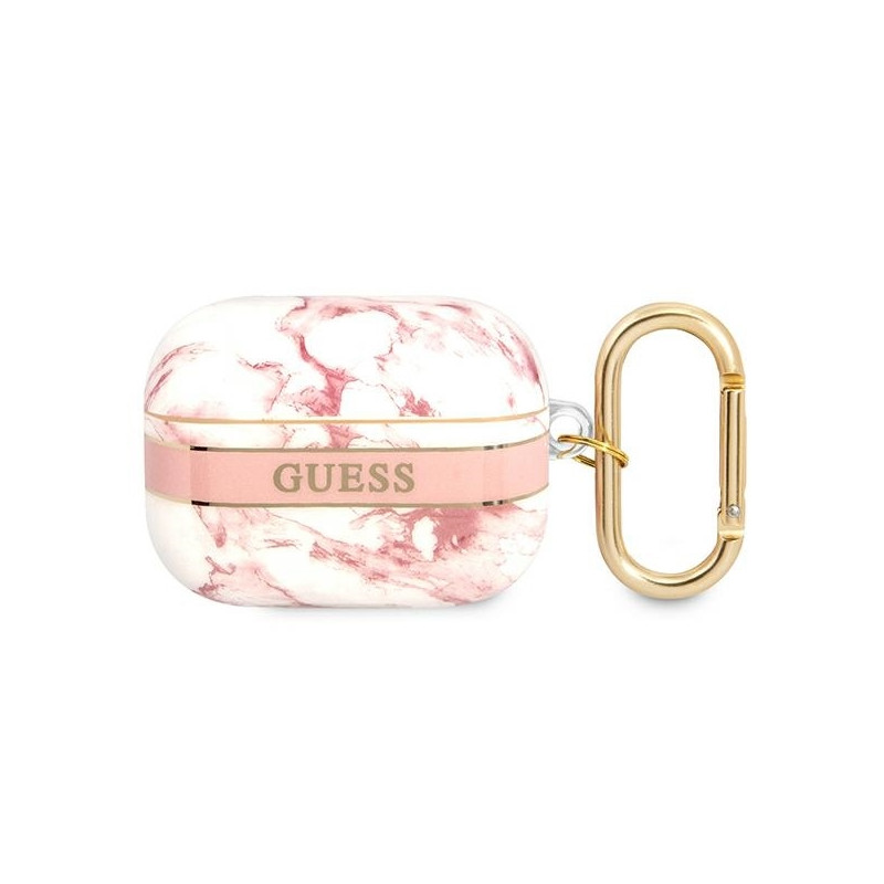 Guess Marble Strap Collection dėklas, skirtas AirPods Pro – rožinis