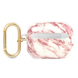 Guess Marble Strap Collection dėklas, skirtas AirPods Pro – rožinis