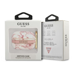 Guess Marble Strap Collection dėklas, skirtas AirPods Pro – rožinis