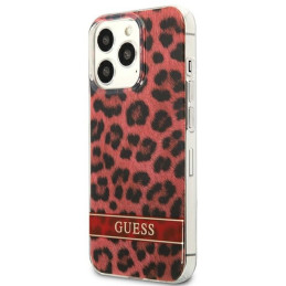Guess Leopard dėklas, skirtas iPhone 13 Pro / iPhone 13 - raudonas