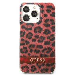 Guess Leopard dėklas, skirtas iPhone 13 Pro / iPhone 13 - raudonas