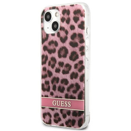 Guess Leopard dėklas iPhone 13 mini - rožinis