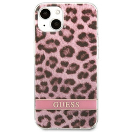 Guess Leopard dėklas iPhone 13 mini - rožinis