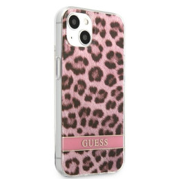 Guess Leopard dėklas iPhone 13 mini - rožinis