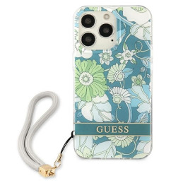 Guess Flower Strap dėklas, skirtas iPhone 13 Pro Max - žalias
