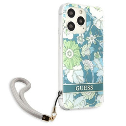 Guess Flower Strap dėklas, skirtas iPhone 13 Pro Max - žalias